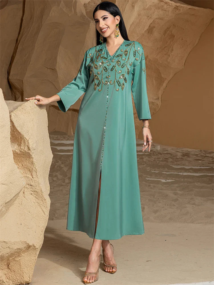 Cralom Diamond Eid Abaya embellished for Muslim women by Cralom