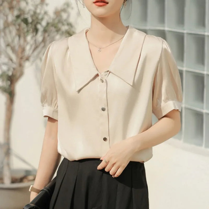 Cralom Pink Chiffon Button-Up Blouse - Summer 2025 Collection