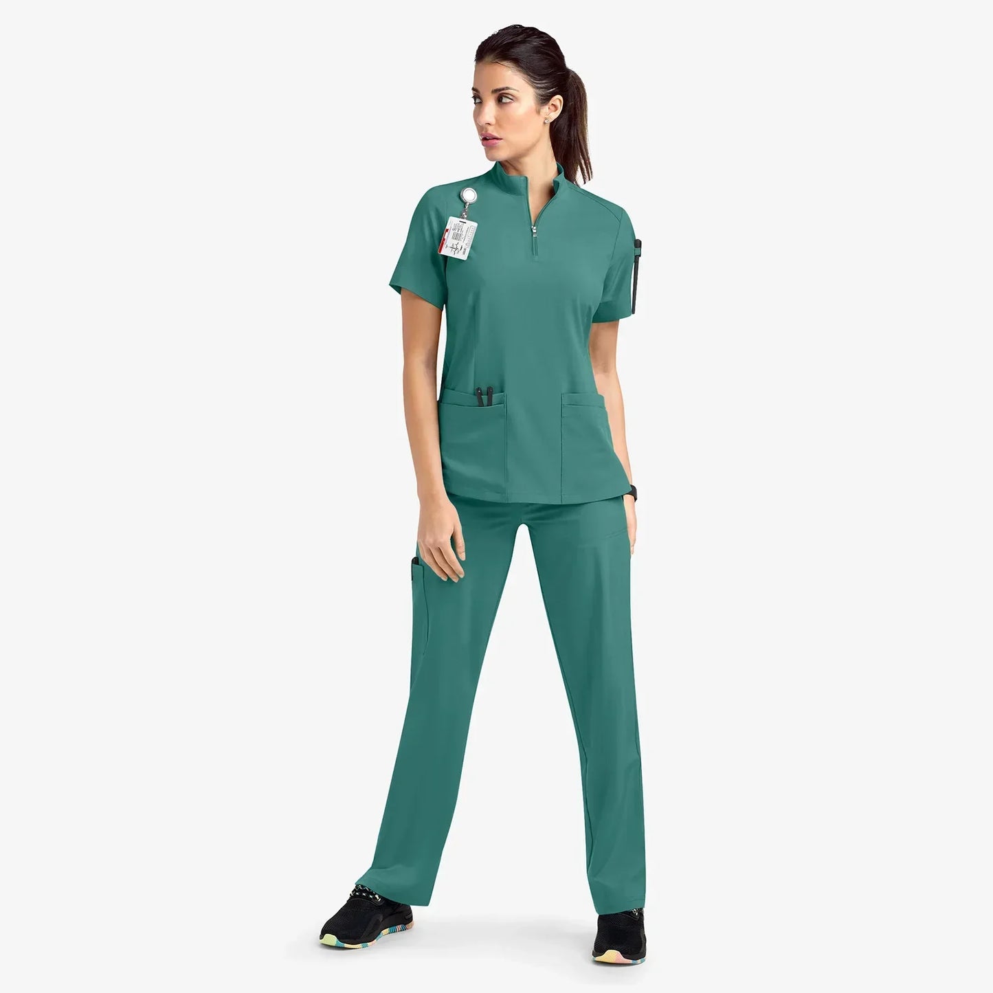 Cralom V-Neck Top & Pant Set: Modern Hospital Workwear