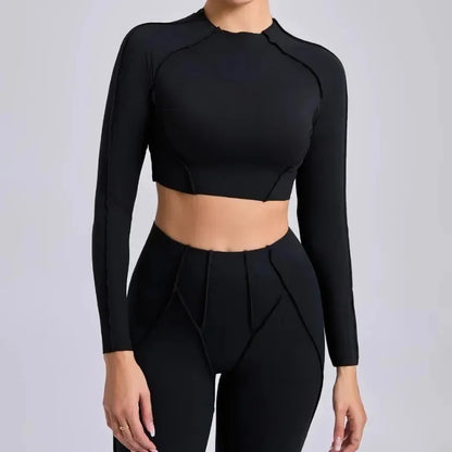 Cralom Seamless Yoga Long Sleeve T-Shirt: High Elasticity & Quick Dry Fitness Top