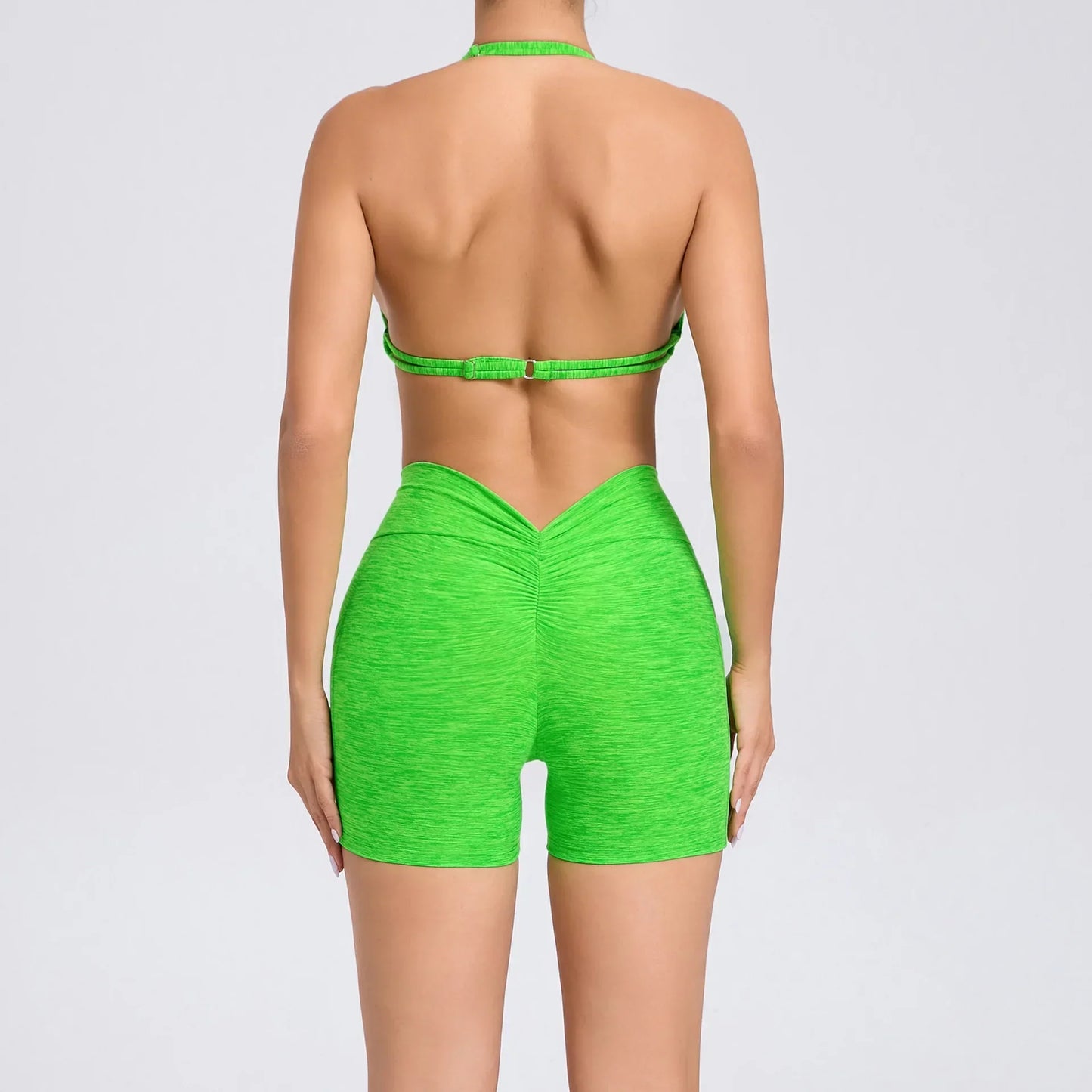 Cralom Women's Naked Feeling Yoga Set - Tight-Fit Sportswear with Side Pockets