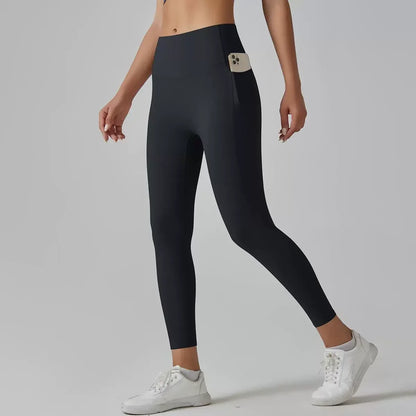 Cralom High Waist Yoga Pants with Side Pockets & Hip Scrunch