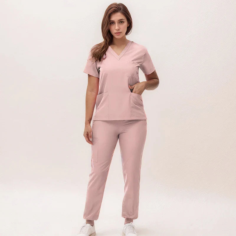 Cralom V-Neck Scrub Set - Premium Nurse Uniform & Doctor Surgical Workwear