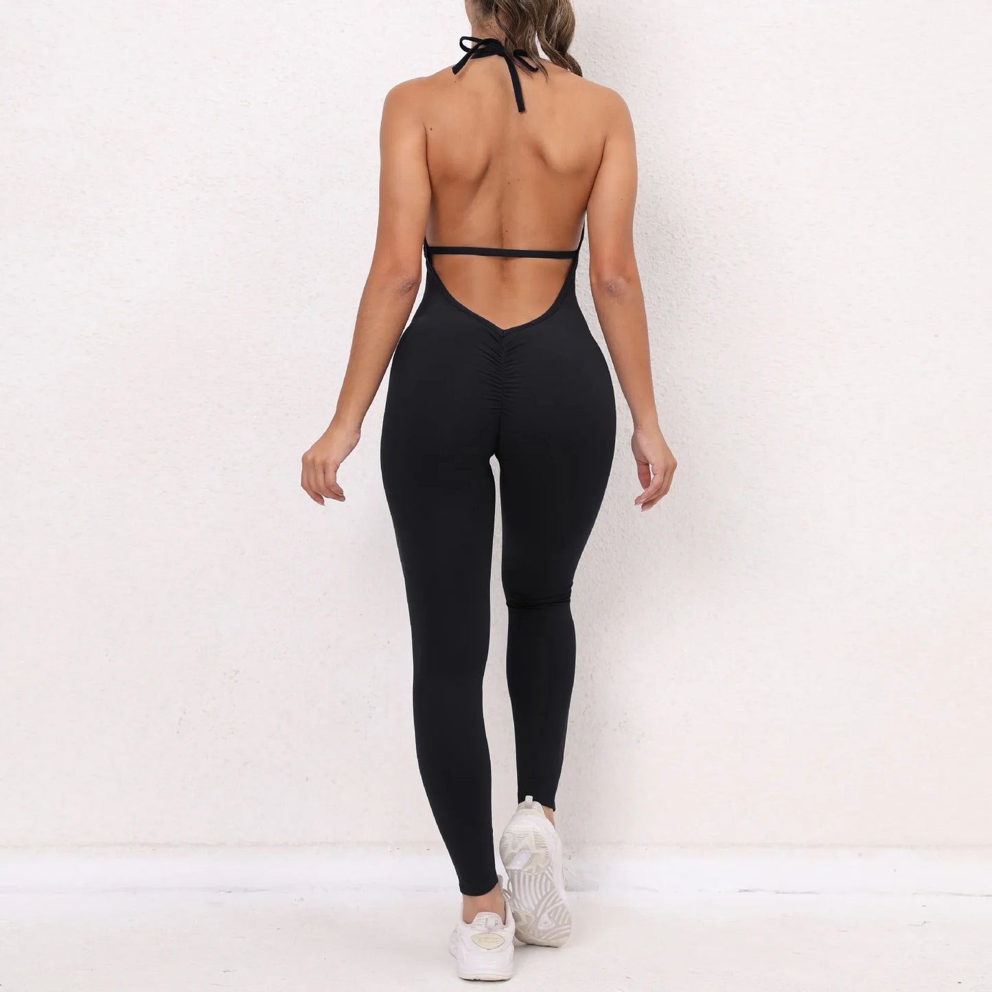 Cralom Lace-Up Yoga Bodysuit: Seamless, Quick-Dry, Butt Lifting Jumpsuit