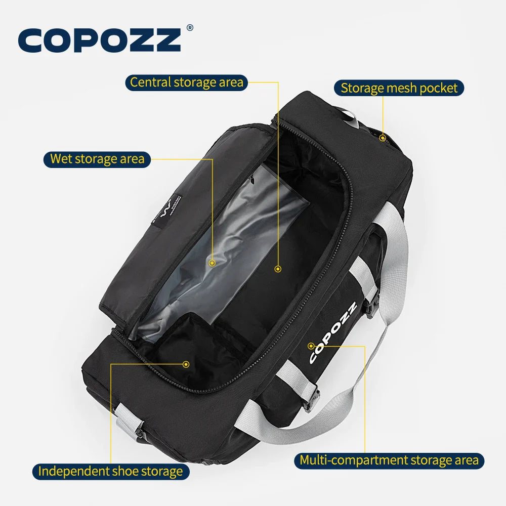 Cralom 30L Gym Bag with Shoes Compartment Waterproof Unisex Handbag Crossbody