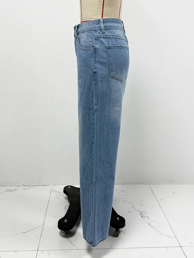 Cralom High Waist Wide Leg Jeans - Vintage Y2K Style