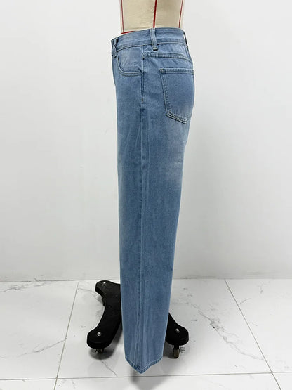 Cralom High Waist Wide Leg Jeans - Vintage Y2K Style