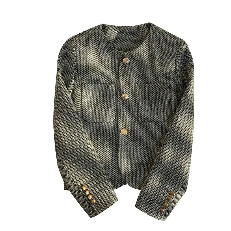 Cralom Green Blazer Jacket Women's Autumn Winter Fashion Elegant Trend