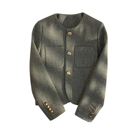 Cralom Green Blazer Jacket Women's Autumn Winter Fashion Elegant Trend