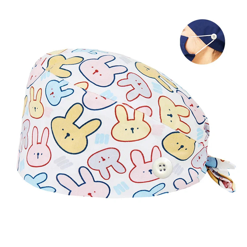 Cralom Cotton Surgical Hat for Nurses