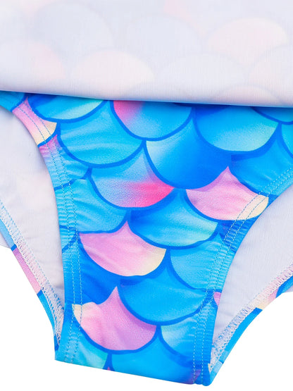 Girls Scale Print One-Piece Swimsuit by Cralom