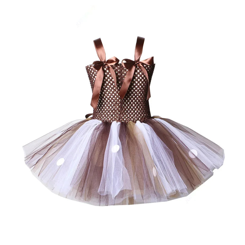 Cralom Sparkly Elf Tutu Dress - Fun Santa Costume for Girls
