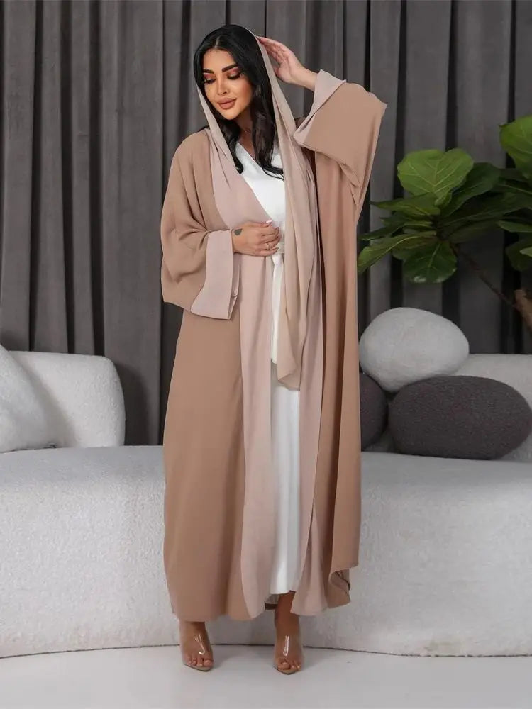 Cralom Luxury Chiffon Kimono Abaya Modest Dress