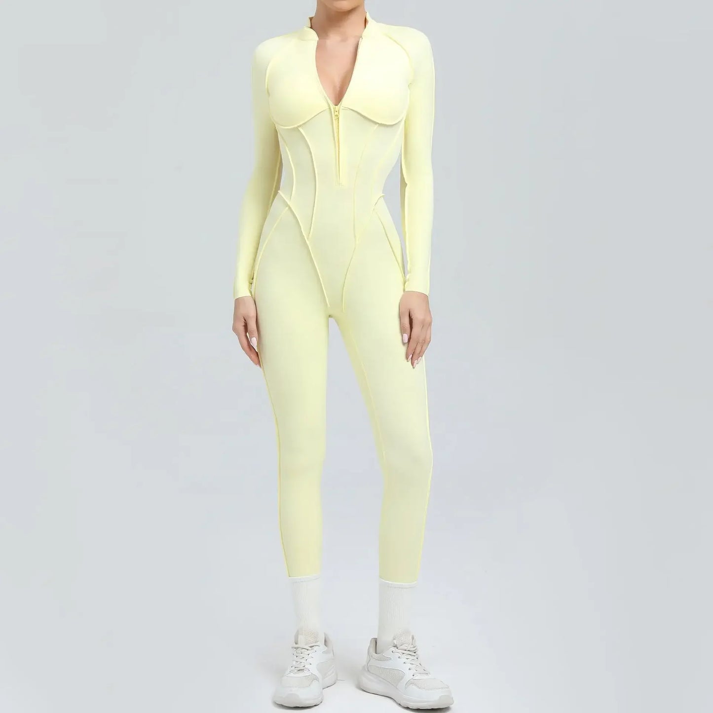 Cralom Backless Yoga Jumpsuit | Long Sleeve Tight-Fit Activewear