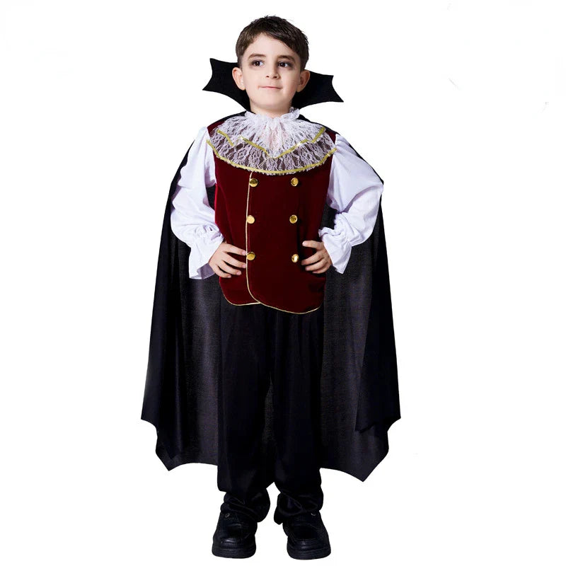 Cralom Boys Vampire Cosplay Costume Kids Halloween Carnival Party Outfit