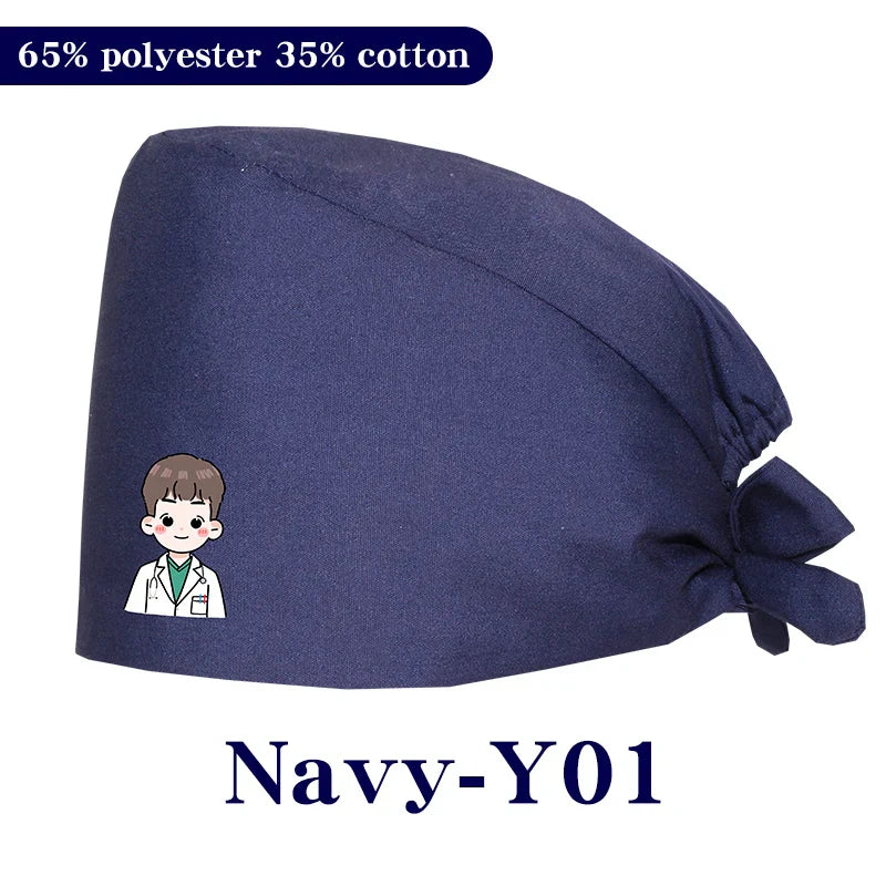 Cralom Cartoon Printed Surgical Scrub Caps for Medical & Pet Grooming Pros