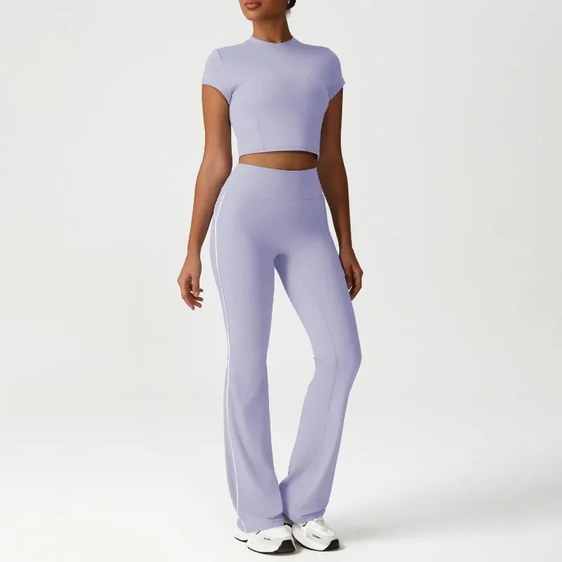 Cralom Seamless Yoga Set: Naked Feel Tee & Booty-Lifting Leggings