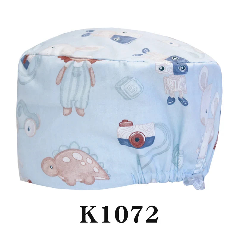 Cralom Animal Print Surgical Caps: Cotton Nurse Hats