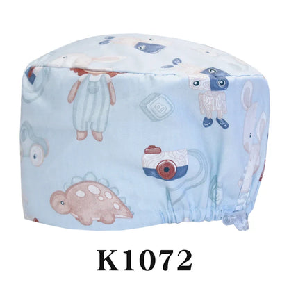 Cralom Animal Print Surgical Caps: Cotton Nurse Hats