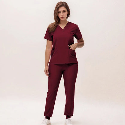 Cralom V-Neck Scrub Set - Premium Nurse Uniform & Doctor Surgical Workwear