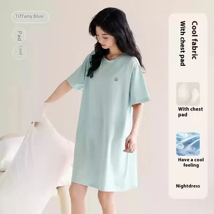 Cralom Modal Nightgown with Chest Pads, 2025 New Simple Pajamas