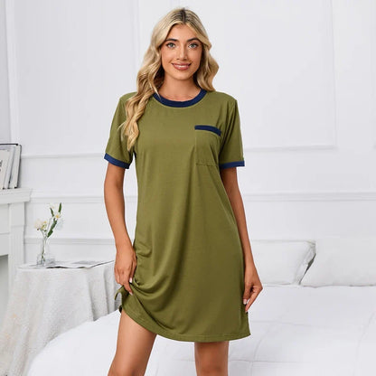 Cralom Soft Short Sleeve Summer Nightgown - Lightweight Women's Sleepdress