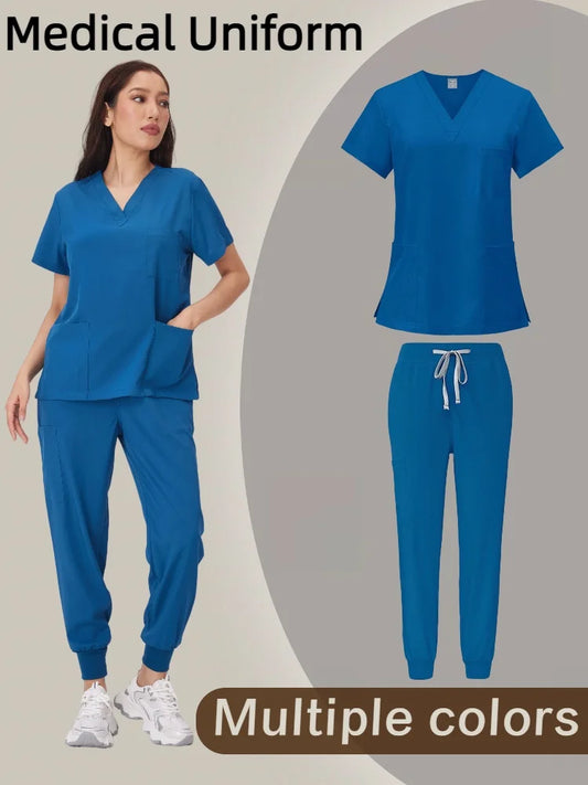 Cralom Anti-Wrinkle Nurse Scrubs Set with Pockets
