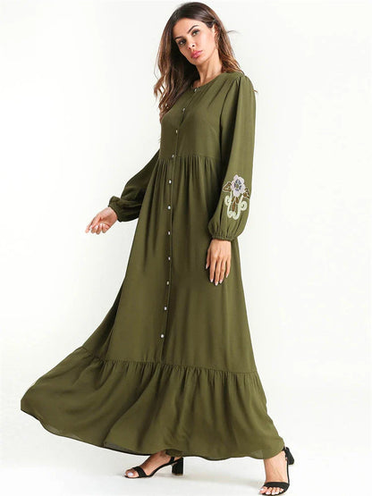 Cralom Ramadan Eid Abaya Kaftan Modest Dress for Muslim Women