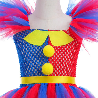 Cralom Circus Clown Costume Tutu Dress for Kids Carnival Party Halloween
