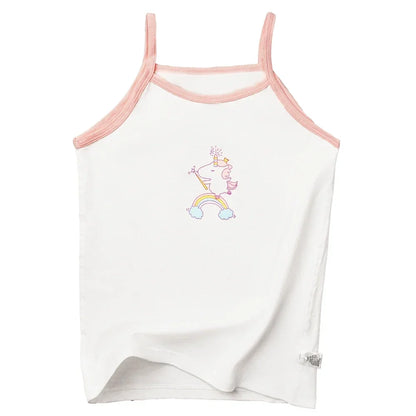 Girls Cotton Singlet Tops Breathable Tank by Cralom - Kids Cartoon Camisole Undershirt