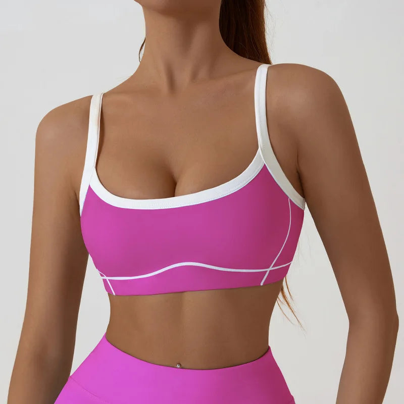 Cralom High Support Push-up Sports Bra for Women's Gym Fitness Yoga Tank Top