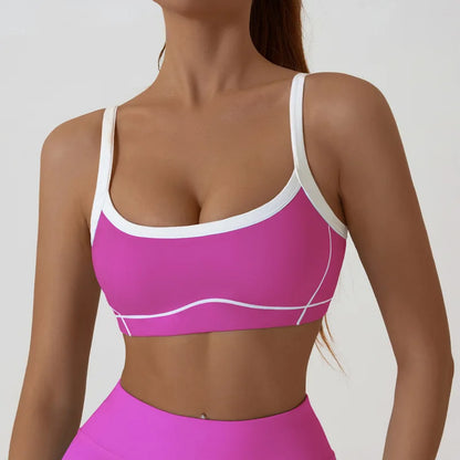 Cralom High Support Push-up Sports Bra for Women's Gym Fitness Yoga Tank Top