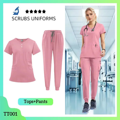 Cralom Multicolour Jogger Scrubs Set for Medical Professionals
