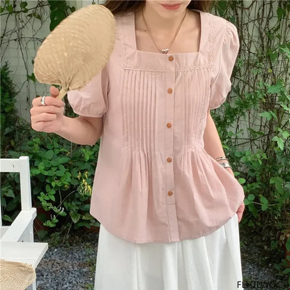 Cralom Ruffles Cotton Tops: Summer Sweet Style for Women