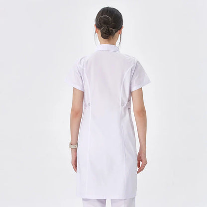 Cralom Flower Print Nurse Gown - ICU Robe Medical Scrub Uniform