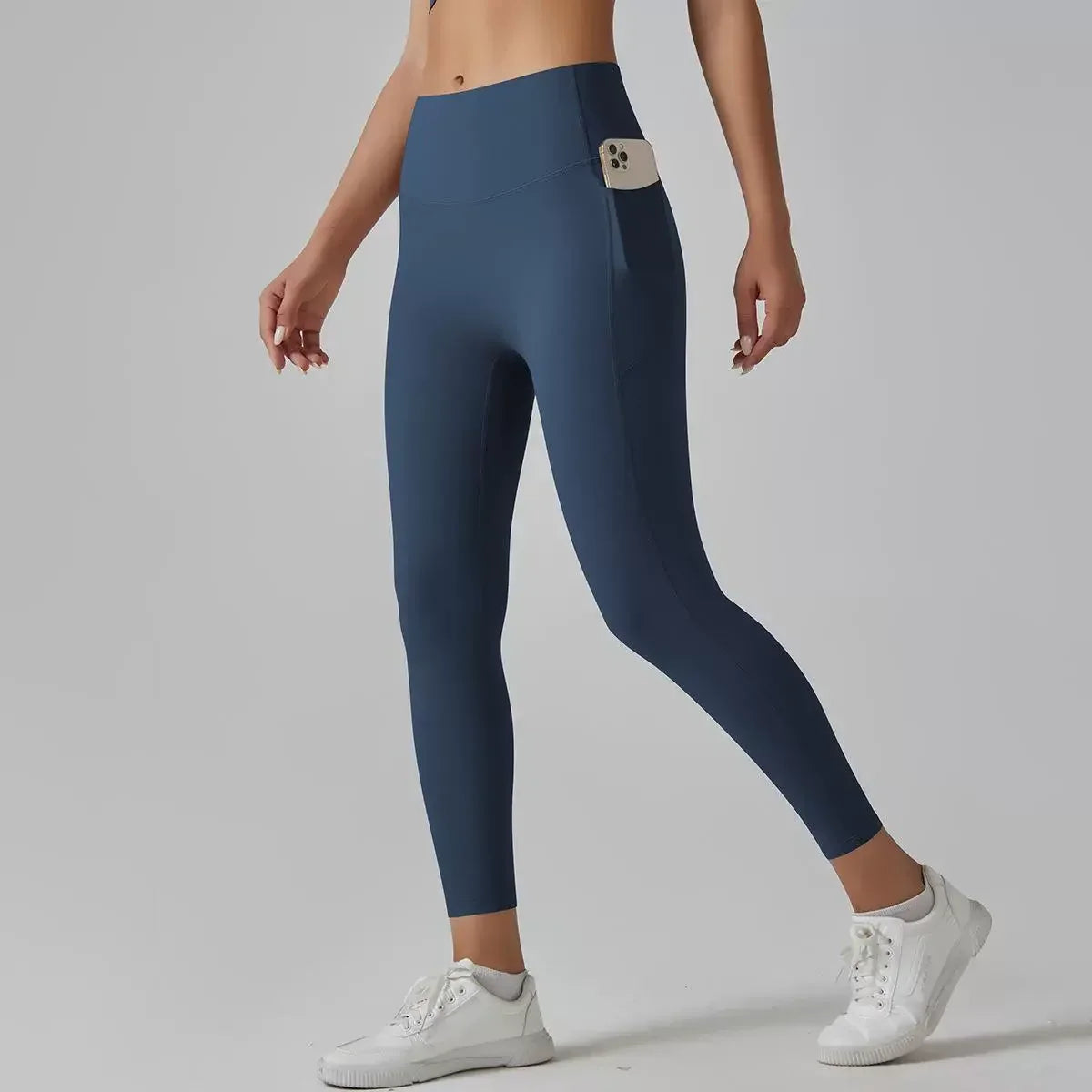 Cralom High Waist Yoga Pants with Side Pockets & Hip Scrunch