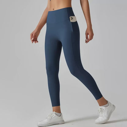 Cralom High Waist Yoga Pants with Side Pockets & Hip Scrunch