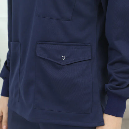 Cralom Men's Scrub Set for Dentist Nursing, Long Sleeve Workwear Uniform