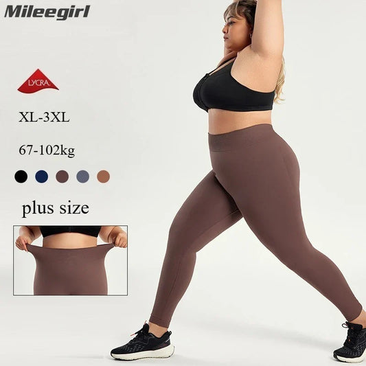 Cralom Seamless High Waist Yoga Pants 3XL Black Leggings Gym Workout Tights