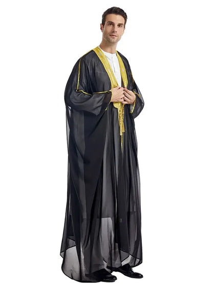 Cralom Men's Ramadan Abayas: Muslim Prayer Robe Keftan
