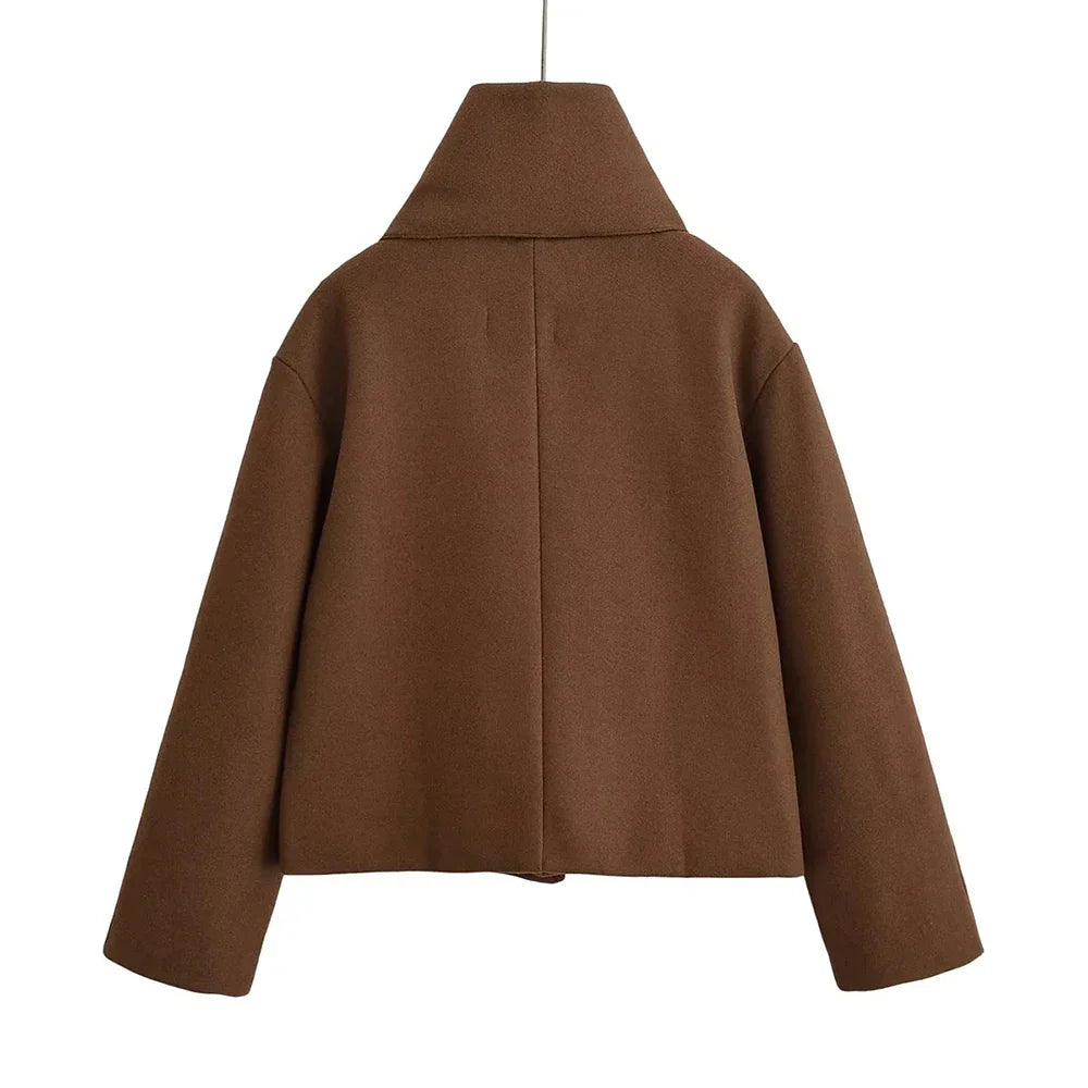 Cralom V Neck Minimalist Casual Jacket for Women