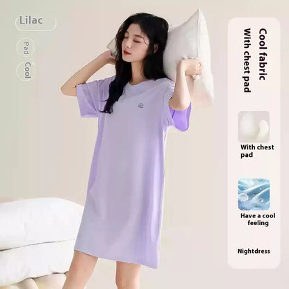 Cralom Modal Nightgown with Chest Pads, 2025 New Simple Pajamas