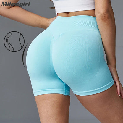 Cralom Seamless Impact Sports Shorts, Quick Dry Yoga Tights for Women