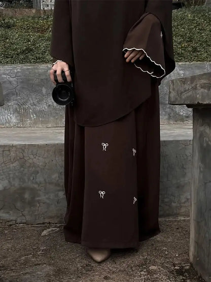 Cralom Butterfly Bow Abaya Kaftan Dress - Stylish Islamic Robe