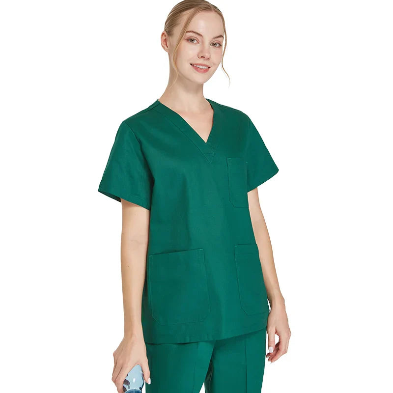 Cralom Cotton Nursing Scrubs Set - Hospital Medical Workwear