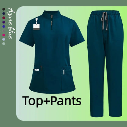 Cralom Unisex V-Neck Medical Scrubs Set - Hospital Work Uniform