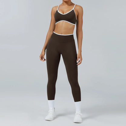 Cralom Seamless Yoga Set: Backless Sports Bra & Quick-Dry Leggings for Fitness