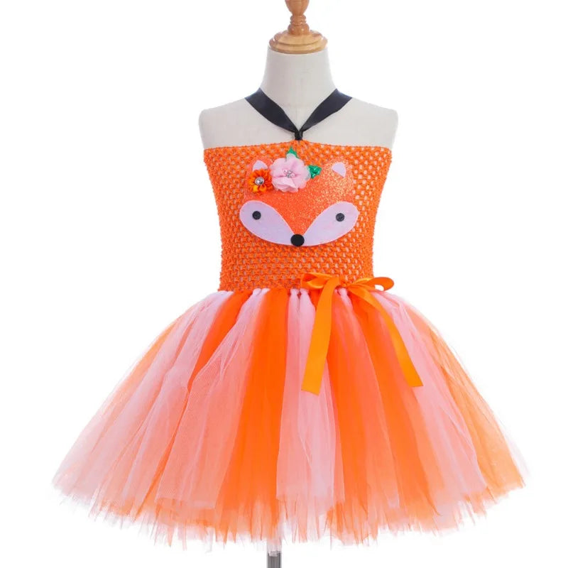 Cralom Fox Kids Cosplay Costume with Headband and Tail - Animal Dress Up