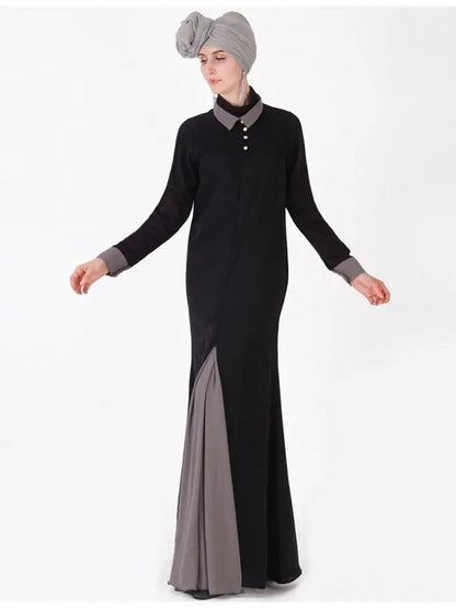 Ramadan Eid Black Abaya Damen Dubai Modest Dress by Cralom