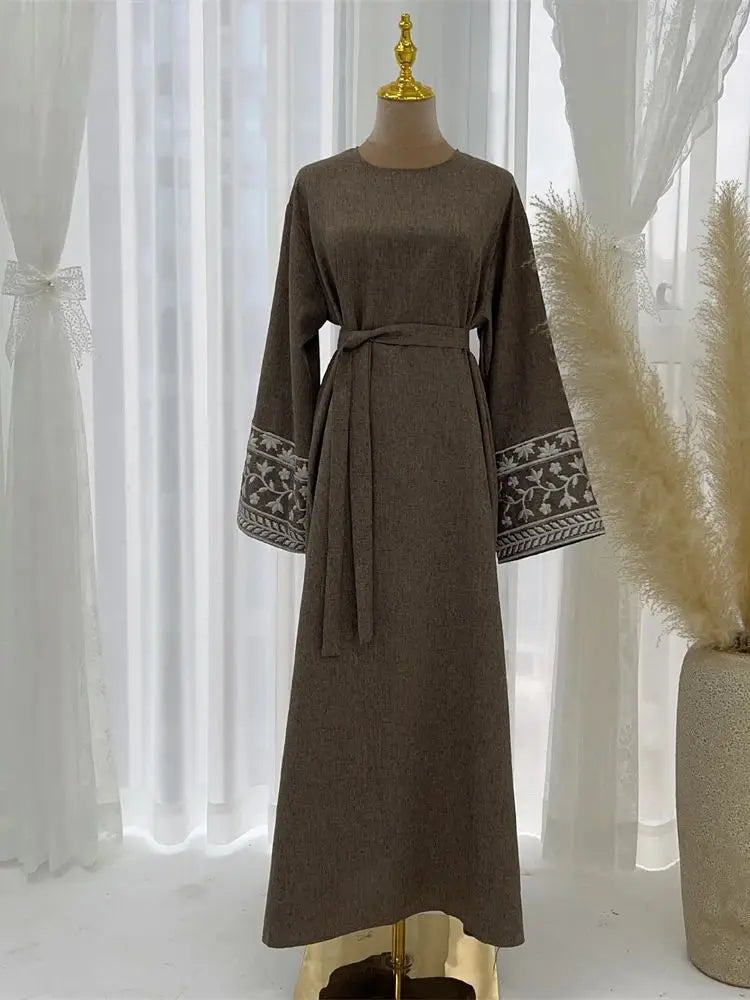Cralom Black Eid Abaya Modest Dress for Muslim Women